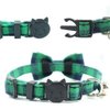 Cat Collar Breakaway with Bell and Bow Tie, Plaid Design Adjustable Safety Kitty Kitten Collars(6.8-10.8in) (Green Plaid)