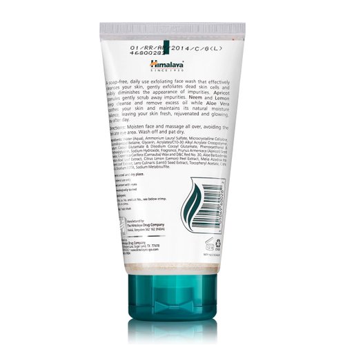 Himalaya Gentle Exfoliating Daily Face Wash for Deep Clean Pores & Soft, Moisturized, Renewed Skin, 5.07 oz, 1-PACK