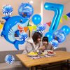 Shark Birthday Decorations, Blue Shark 7 Balloon Number, Sea Animal Balloons, 7 Year Old Girl Birthday Decorations, Ocean Birthday Party Decorations (7)