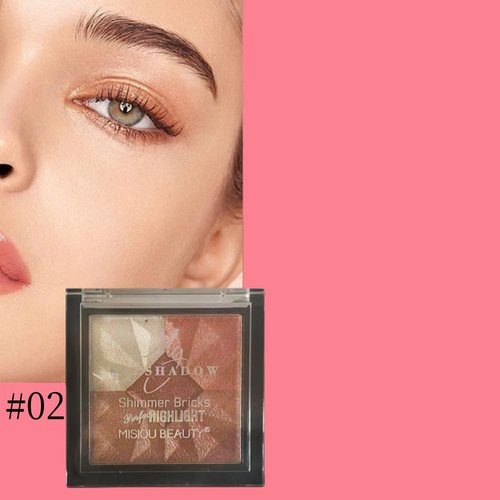 OctVridslo Highlighter Eyeshadow Tray, Highlighter Pen, Blush, Long-Lasting, Waterproof, Blended Tones (Mixed color #02, normal)