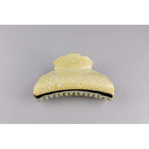 Cream Hair Clip Barrette Alligator Claw Clamp 3 3/8" Long Marbled Look Design Colored Hair Clips For Women Girls
