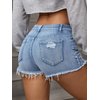 Verdusa Women's Ripped Distressed Skinny Denim Shorts Light Blue XS