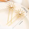 Brishow Star Hair Pins Gold Snowflake Star Hair Accessories Pearl Vintage Rhinestone Starburst Hair Pieces 2PCS for Women and Girls