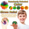 Christmas 12pcs Monkey Stringy Balls, 2.75Inch, Fidget Toys Stringy Balls Sensory Silicone Balls Soft Active Fun Toy Stress Balls and Anxiety Relief Throw Balls for Birthday Gifts Party Favors