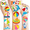 Generic 100 PCS Beach Ball Theme Summer Birthday Party Decorations Swimming Pool Balls Tatoos Stickers Party Favors Decor Supplies Sand Balls Water Party School Prizes Rewards