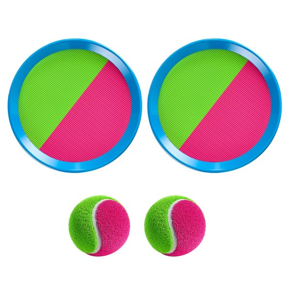 TEMI Toss and Catch Game Set for Kids Ages 3 4 5 6 7 8 9 10, Outdoor Toys Ball Catch Games with 2 Paddles 2 Balls,Beach Games,Yard Games,Outside Games Gifts for 5 6 7 8 9 10+ Year Old Boys Girls Kids