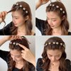 YINGMAN - Braided hair clips with sparkling crystal stone, satin fabric hair bands with crystal, duckbill hair clips, chopped hairpin with four leaf clover