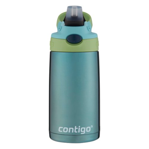 Contigo Aubrey Kids Stainless Steel Water Bottle with Spill-Proof Lid, Cleanable 13oz Kids Water Bottle Keeps Drinks Cold up to 14 Hours, Ocean
