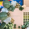 MEBAY Green White Gold Balloon Arch Kit, 146Pcs Avocado Green Metallic Chrome Gold Confetti and White Latex Balloons for Wedding Birthday Baby Shower Decoration
