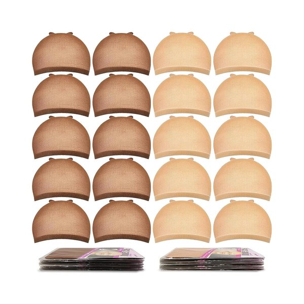 8pcs HD Wig Caps For Women Front Lace Wig Caps Ultra-Thin Invisible Transparent Breathable Wig Cap Light Brown Wig Accessories Wig Caps Invisible Stocking Caps (4 Bags/8 Wig Caps)