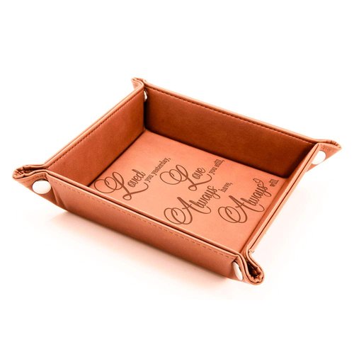 KATE POSH - Loved You Yesterday, Love You Still, Always Have, Always Will Engraved Leather Catchall Valet Tray, Our 3rd Wedding Anniversary, 3 Years as Husband & Wife, Gifts for her, him (Rawhide)