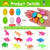 60PCS Small Hatching Dinosaur Eggs for Dinosaur Party Favors Birthday Valentine Goodie Bag Stuffers Classroom Carnival Prizes Bulk Pinata Fillers Novelty Grow in Water Dino Eggs with Toys Inside