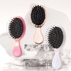 Jurrissa Mini Hair Bursh for Women,Men,Kids-Protable Travel Size Mini Detangler Brush for Pockets,Purses-Nylon&Boar Bristles Small Paddle Brush for Smooth,Add Shine (1 Pack-White)