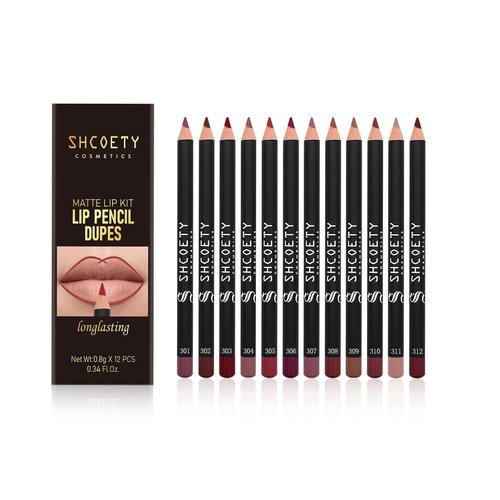 Pakivs 12 Colors Matte Lip Liner Set,Long Lasting Nude Liner Lipstick Waterproof Smooth Lip Pencils for Defining & Filling Lips,Premium Lip Make Up Set