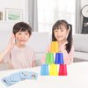 SEISSO Quick Stacking Cups, Stack Cups Set Engaging Educational Speed Training Cup Stacking Set for Kids Games, 30 Stack Cups with 54 Challenge Cards, 1 Bell