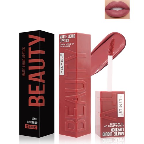 Matte Liquid Lipstick for Women, Highly Pigmented Color Lip Tint Stain, Super Velvet Matte Lip Gloss, Up to 16H Wear, Long Lasting Waterproof Smudge-proof, Non-Stick Cup Liquid Lipcolor Makeup-03#