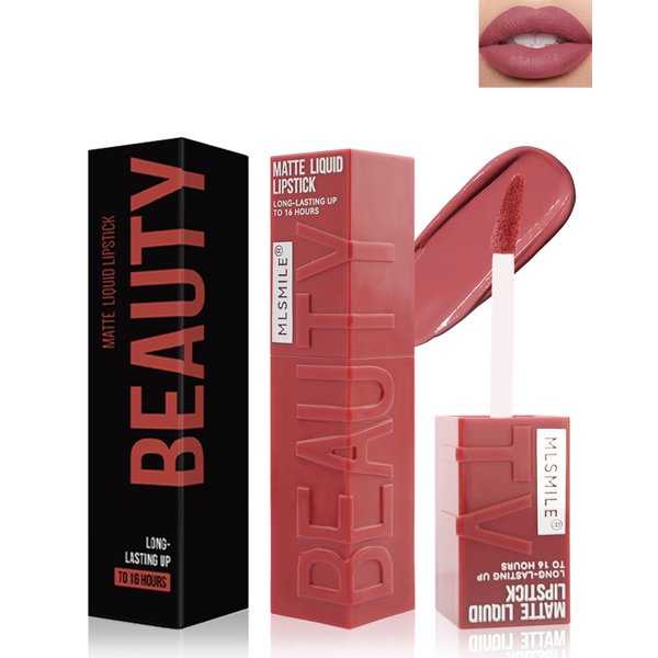 Matte Liquid Lipstick for Women, Highly Pigmented Color Lip Tint Stain, Super Velvet Matte Lip Gloss, Up to 16H Wear, Long Lasting Waterproof Smudge-proof, Non-Stick Cup Liquid Lipcolor Makeup-03#