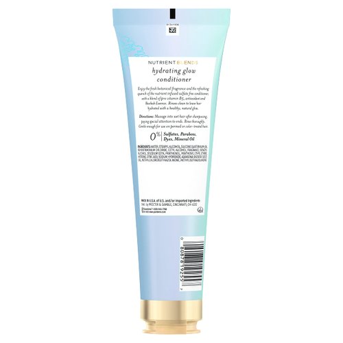 Pantene Sulfate Free Conditioner, Hydrates Dry Damaged Hair, Nutrient Blends with Baobab Essence, Safe for Color Treated Hair, 8.0 oz