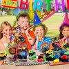 BenLouis 96Pcs Monster Truck Party Favors Truck Car Birthday Stampers Stickers School Stationery Set Bulk for Kids wheels party Race Car Themed Party Goodie Bag Stuffers Pinata Filler Supplies