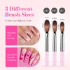 MelodySusie 3Pcs Acrylic Nail Brush Set, Size 8/10/14 Professional Nail Brushes for Acrylic Application Acrylic Powder Nail Art Extension and 3D Nail Carving for DIY Home Salon Nail Art Manicure Tool