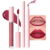 evpct Retractable 1Pcs Lip Liner Pencils and 1 Pcs Lip Gloss Makeup Set for Shaping & Sculpting Lips, Ruby Red Long-Lasting Waterproof Matte Rich Lip Colors Liner Crayon Liquid Lipstick 07#