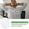 FERCAISH Underarm Sweat Pads - 1 Pairs Reusable Sweat Absorbing Guards with Shoulder Strap, Breathable and Washable Armpit Sweat Pads, Quick-Dry Anti-Perspiration Stickers for Women and Men(White)
