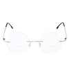 Round Rimless Frame Bifocal Reading Glasses For Men Women +2.50 Titanium Alloy Lightweight Readers Eyeglasses