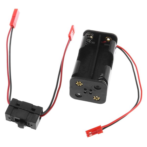 DGZZI 4Cell RC AA Battery Holder Container Case and On Off Switch Battery Receiver with JST Connector for HSP RC 1/10 1/8 Car Truck Crawler Buggy