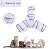 Alicedreamsky Cat Tunnel, Collapsible Tube with 1 Play Ball Toys, 3 Ways Tunnels for Indoor Cats, Puppy, Kitty, Kitten, Rabbit (White and Gray)
