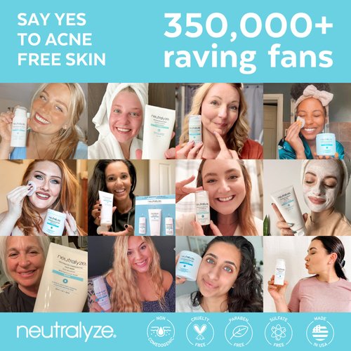 Neutralyze Moderate To Severe Acne Treatment Kit 2.0 - Maximum Strength Acne Kit, 2% Salicylic Acid, 2% Mandelic Acid & Nitrogen Boost Skincare Technology - Acne Treatment for Teens & Adults (90+ Day)