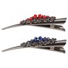 Minkissy 2pcs Decorative Alligator Hair Clips, Rhinestone Duckbill Hair Clips Metal Alligator Sectioning Clips for Women