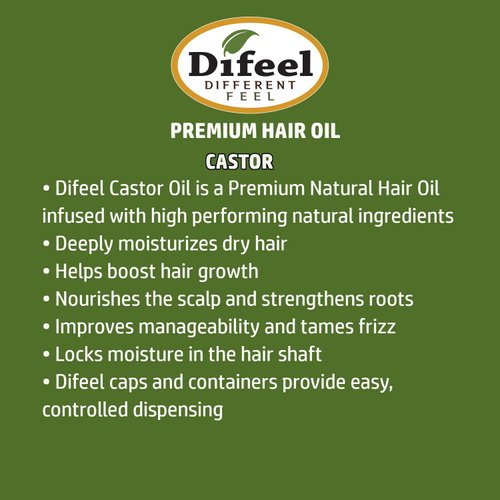 Difeel Premium 99% Natural Castor Hair Oil 7.1 ounce (3-Pack)