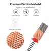 MelodySusie Tapered Barrel Nail Drill Bits, 3/32'' Carbide Tungsten Bits, Suitable for Manicure Pedicure Cuticle Gel Polishing, Technicians Bits, Silver & Rose Gold, Series Bit-S, Extra Fine
