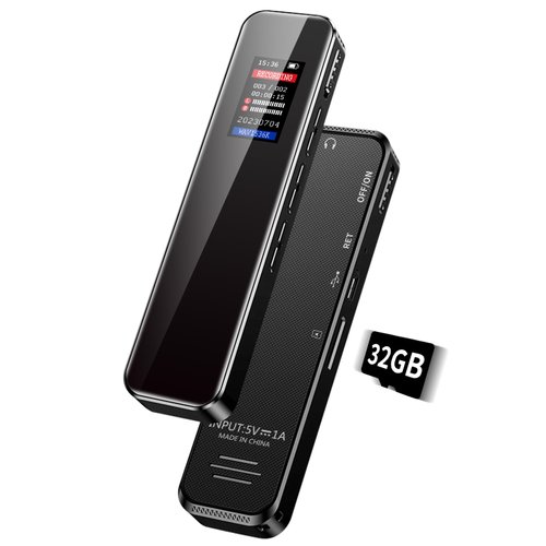 32GB Digital Voice Recorder for Lectures Meetings - Voice Activated Recorder with 2324 Hours Capacity Sound Audio Recorder Dictaphone Recording Device with Playback,MP3 Player,Variable Speed,Password