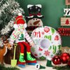 Jenaai 9 Pcs Christmas Elf Doll Accessories Set Christmas Elf Clothing Includes Ear Muffs, Scarf, Sweater, Boot, Inflatable Snow Tube, Mask, Hat, Ice Skates, Shovel for Doll Decor, Xmas Tree Style