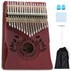UNOKKI Kalimba 17 Key Thumb Piano | Premium, Lightweight & Durable Mahogany Mbira - Cherry Finish | Reduce Stress & Promote Well-Being | Tuning Hammer, Velvet Bag & More | Great Gift for Kids & Adults