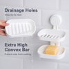 TAILI Double Layer Soap Dish Suction Cup Soap Holder, Strong Sponge Holder for Shower, Bathroom, Tub and Kitchen Sink, Drill-Free, Removable
