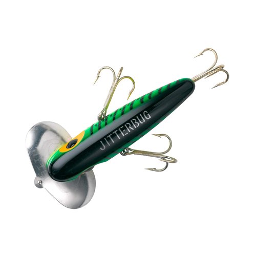 Arbogast Jitterbug Topwater Bass Fishing Lure - Excellent for Night Fishing, Fire Tiger, G700 (4 1/2 in, 1 1/4 oz) (G700-115)
