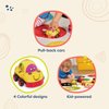 B. toys- Soft Vehicles Pull Back Cars- Kid Powered cars for toddler- 12 months +