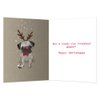 Tree-Free Greetings Holiday Greeting Cards, Pug Happy Christmas, Vintage Brown Recycled Paper, Boxed Note Card Set, 10-Pack (HB93301)
