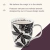 Karma Gifts 16 oz Black and White Boho Mug Dragonfly - Cute Coffee and Tea Mug - Ceramic Coffee Mugs for Women and Men