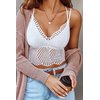 Avidlove Sexy Bralettes for Women V-Neck Cami Lace Camisoles Light Double-Layered Crop Top White