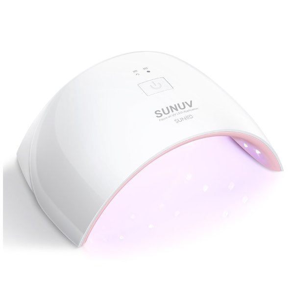 SUNUV UV LED Nail Lamp, Nail Dryer for Gel Nail Polish UV Light for Nails with Sensor 2 Timers SUN9C Pink Gift for Women Girls