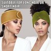 Haysandy 4 Pieces Mesh Hair Wrap for Black Women Mesh Wrap Headband Mesh Wrap Sleeping Wraps for Women's Hair for Face Wash Makeup Hair Accessories Headbands(Black, Wine Red, Khaki, Light Green)