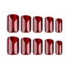 BAOYAALIN Cat Eye Red Press on Nails Short Square Fake Glue on Nails with Exquisite Cat Eye Design for Women Girls Full Cover Artificial Acrylic False Stick on Nail for Daily Wear Wedding 24Pcs