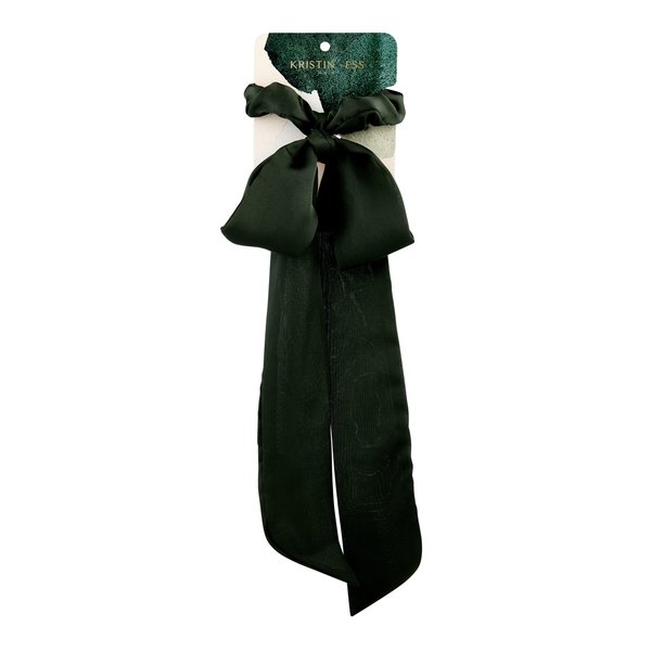 Kristin Ess Hair Scrunchie Set - Emerald, Satin Hair Accessory for Women and Girls, Gentle on Hair, Flexible Elastic, Sleep/Night Scrunchie, 1 Count