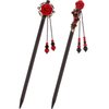 WILLBOND 2 Pieces Chinese Wooden Hair Sticks Retro Wooden Hairpins Japanese Classic Hair Chopsticks Handmade Flower Hair Accessories for Women Long Hair(Classic Style)