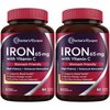 Doctor's Recipes Iron Supplement 65 mg with Vitamin C - Maximized Absorption & Stomach Friendly Iron Pills for Red Blood Cells Formation, Heart, Brain & Immunity Health - Vegan 120 Tabs (Pack of 2)