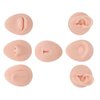 Soft Silicone Flexible Model Body Part Displays Set, Silicone Tongue Mouth Nose Eye Navel Ear Model for Piercing Practice and Jewelry Display Acupuncture Teaching Tool, Education (Light Skin Colour)