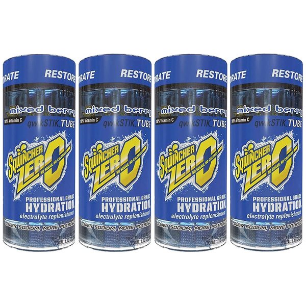 Sqwincher Zero Qwik Stik Sugar Free Electrolyte Powdered Drink Mix Low Calorie - Assorted Flavors And Sizes (Mixed Berry, 40 Sticks)